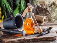 Therapeutic Tincture In Bottles As Homemade Cure